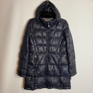 Calvin Klein Hooded Puffer Long Coat Packable Lightweight Premium Down Womens M
